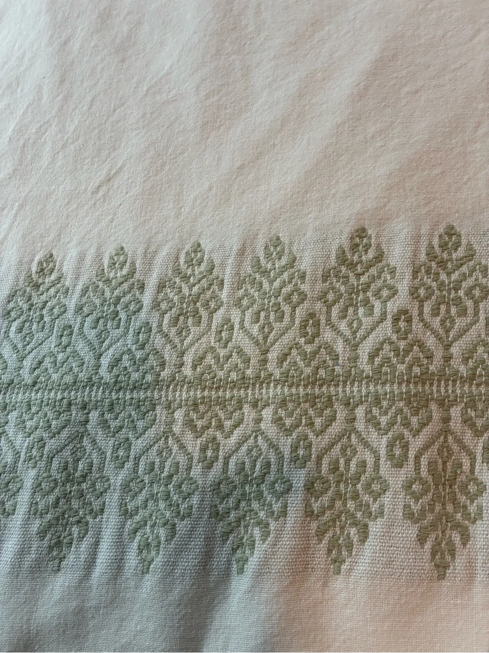 Pottery Barn Indira Jacquard Duvet Cover Twin 1 Standard Sham Sage